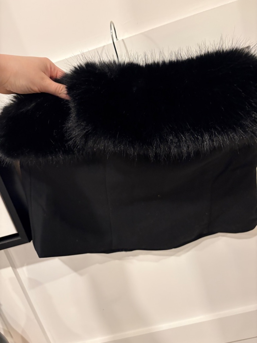 Black Faux Fur Top
